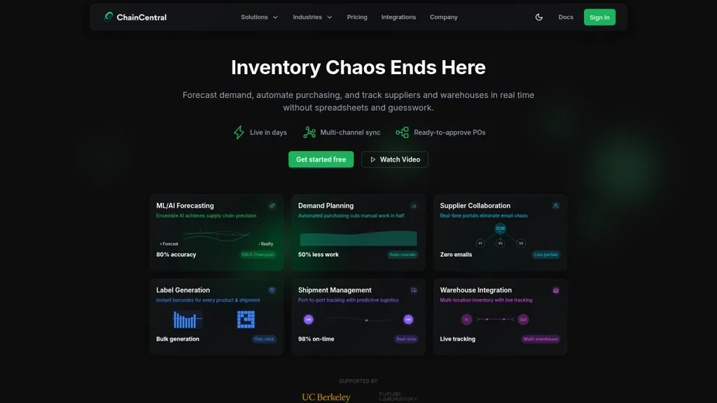 ChainCentral AI tool screenshot