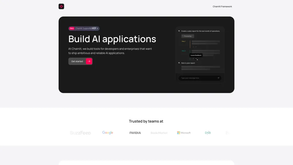 Chainlit.io AI tool screenshot