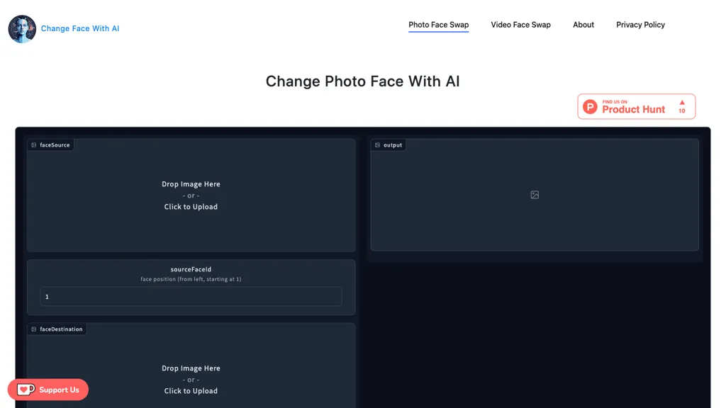 Change Face website