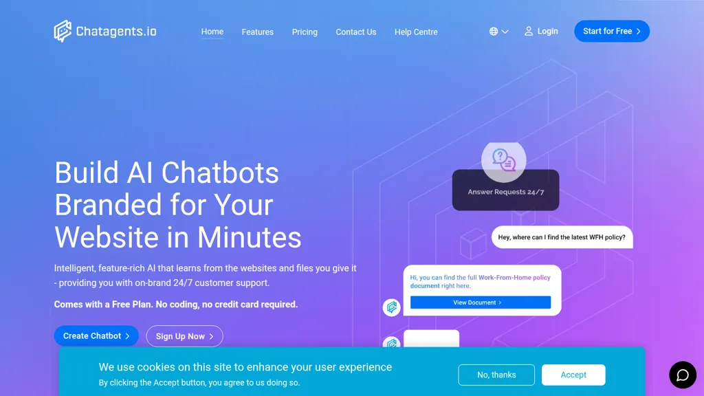 Chat Agents AI tool screenshot