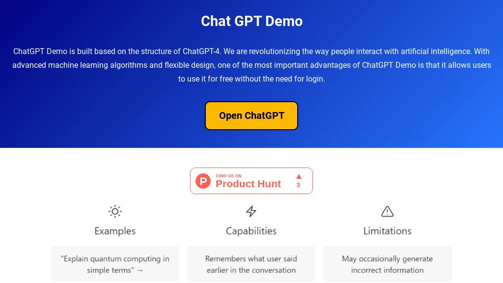 Chat GPT Demo website