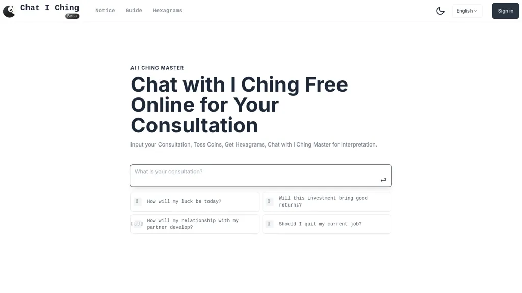 Chat I Ching website