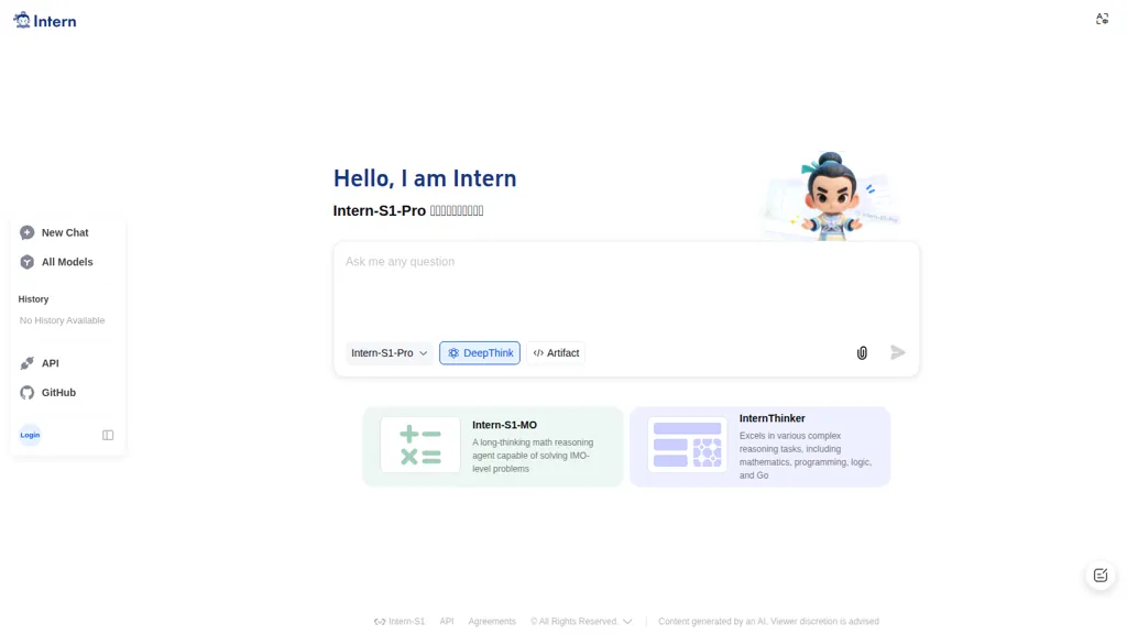 Intern-S1-Pro AI tool screenshot