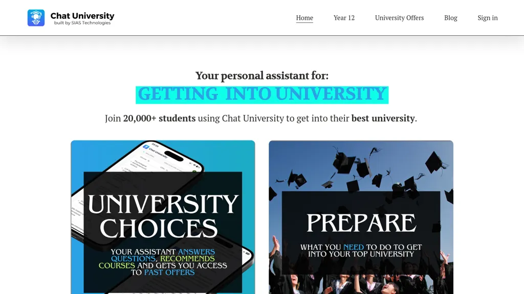 Chat University v1 website
