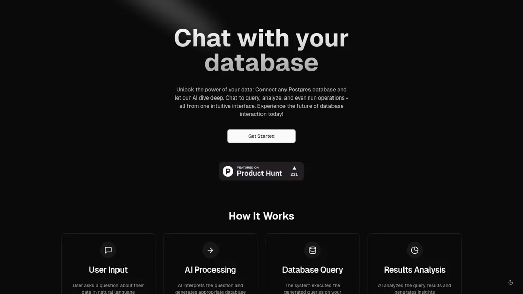 Chat With Your Database website
