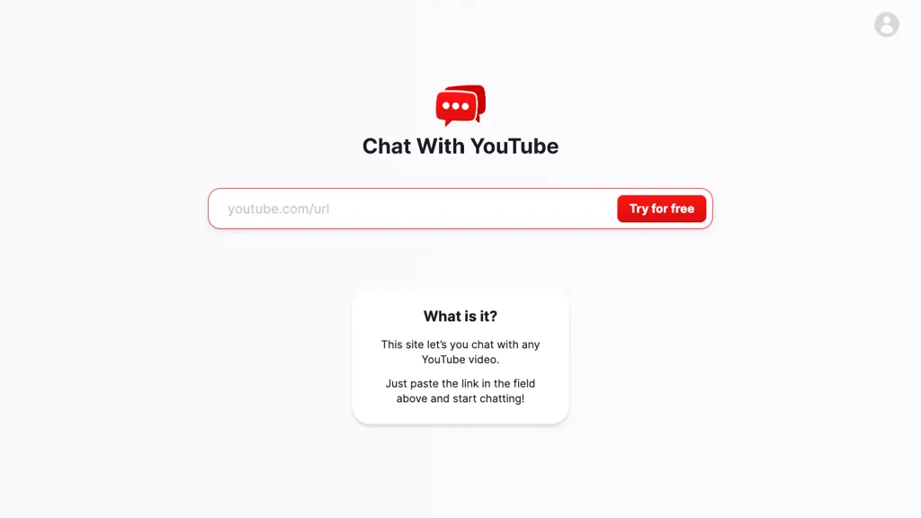 Chat With Youtube website