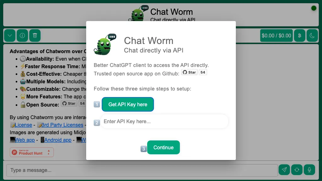 Chat Worm website