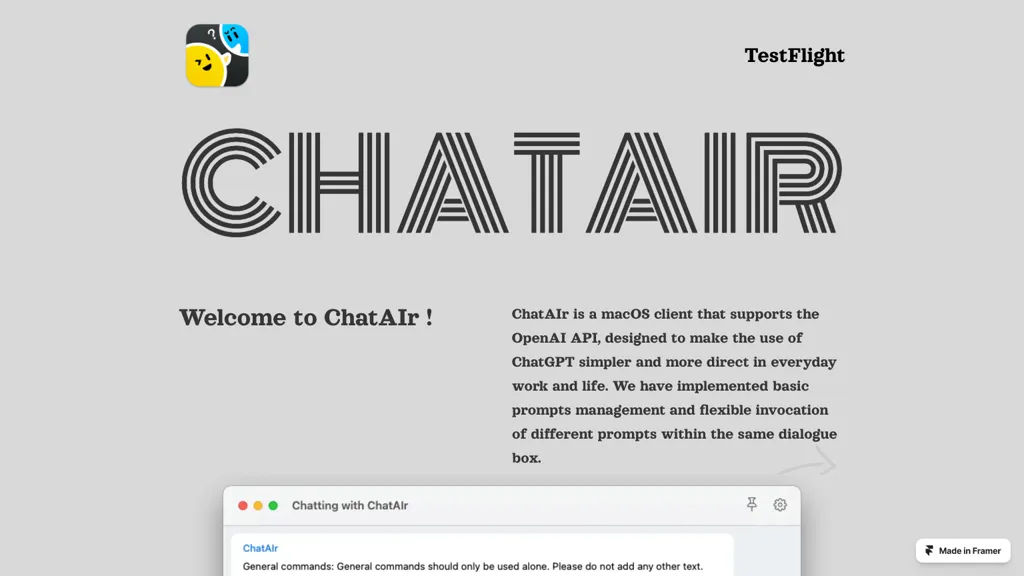 ChatAIr website