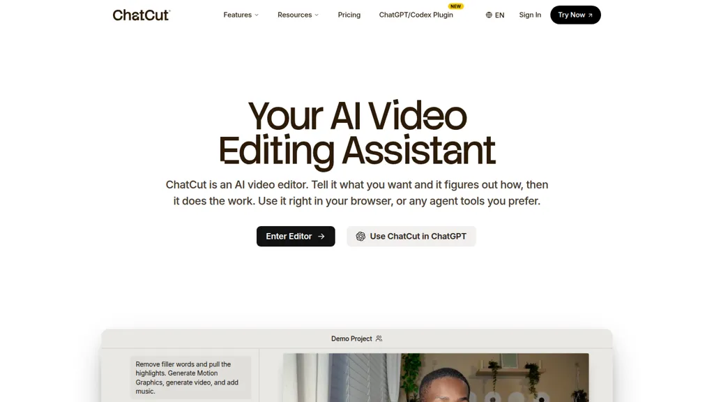 ChatCut AI tool screenshot