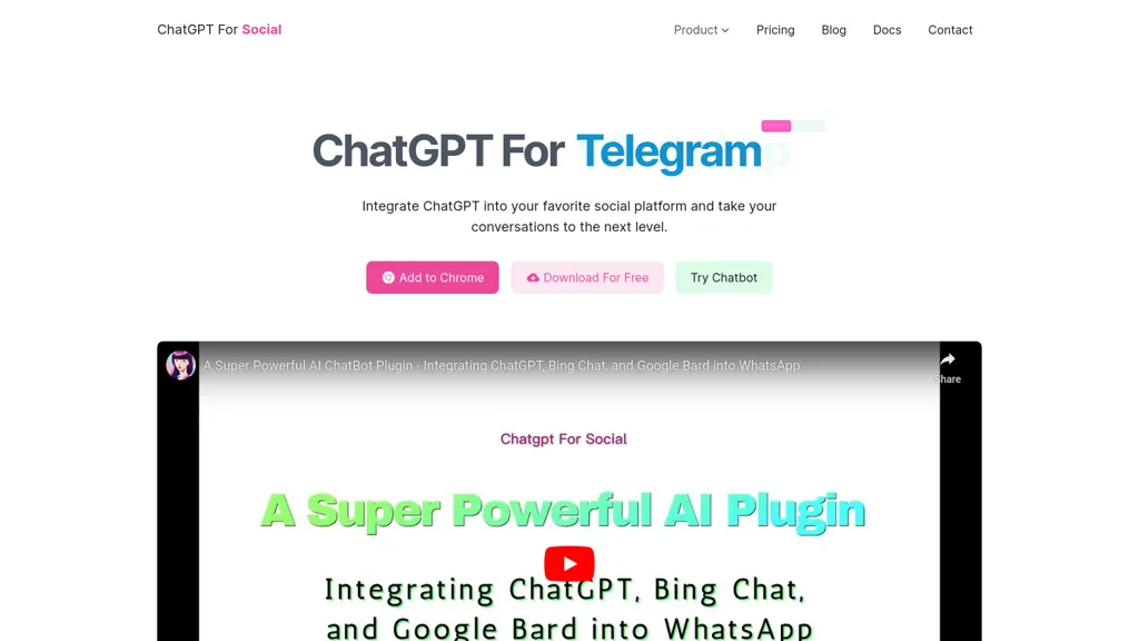 ChatGPT for WhatsApp website