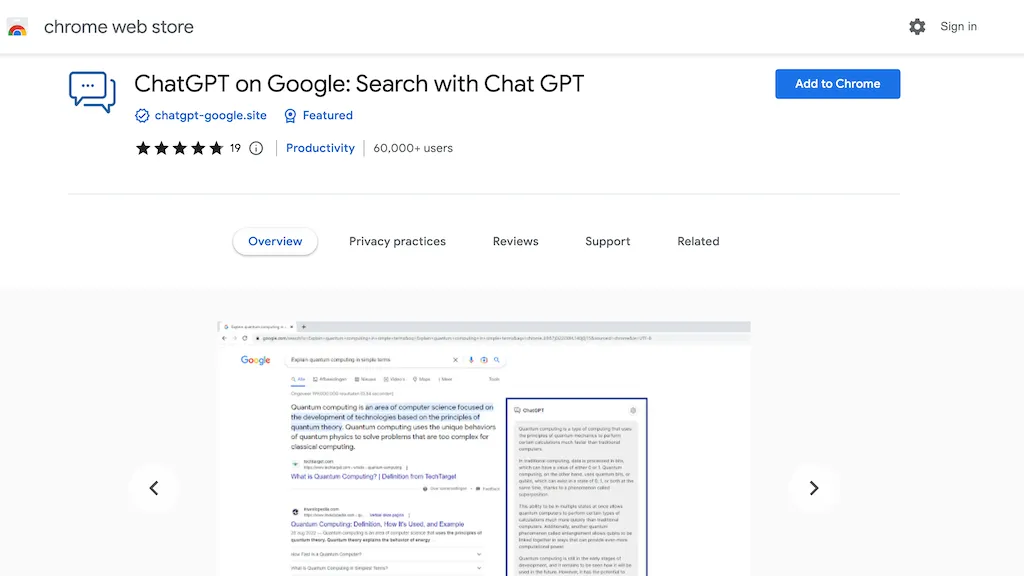 ChatGPT on Google: Search with Chat GPT website
