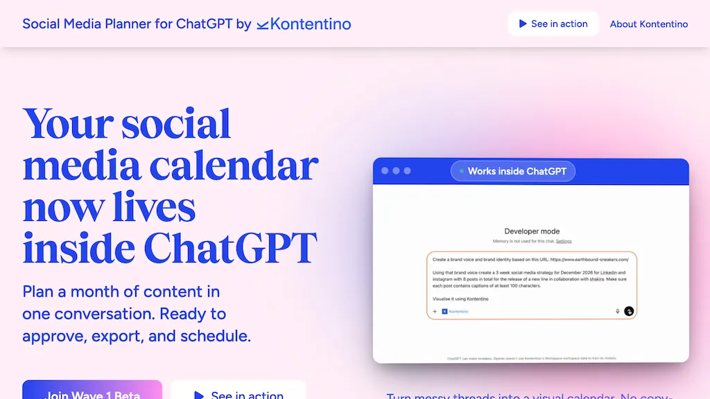 Social Media Planner for ChatGPT - Kontentino alternatives and competitors