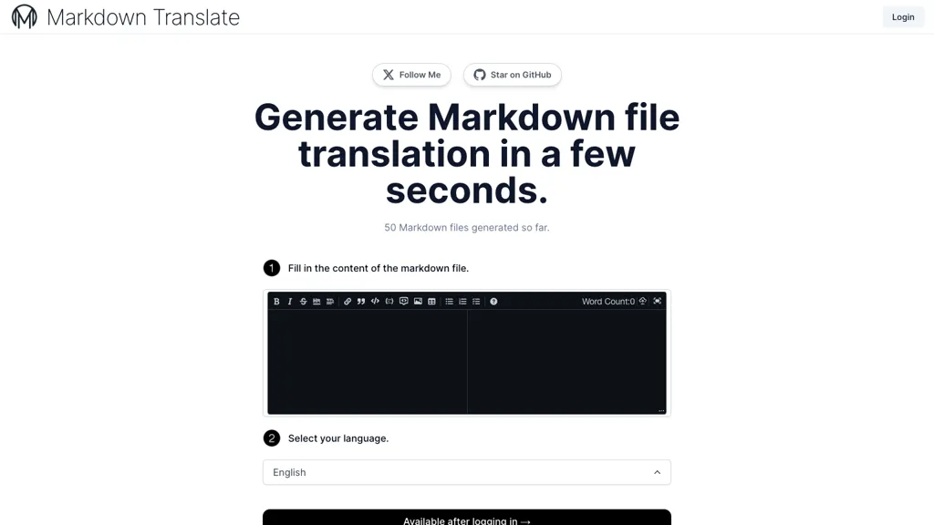 ChatGPT Markdown Translate website