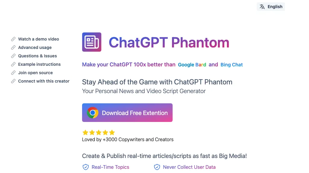 ChatGPT Phantom website