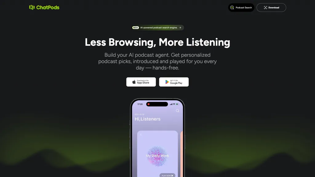 ChatPods AI tool screenshot