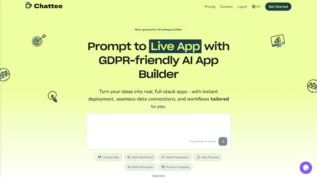 Chattee AI tool screenshot