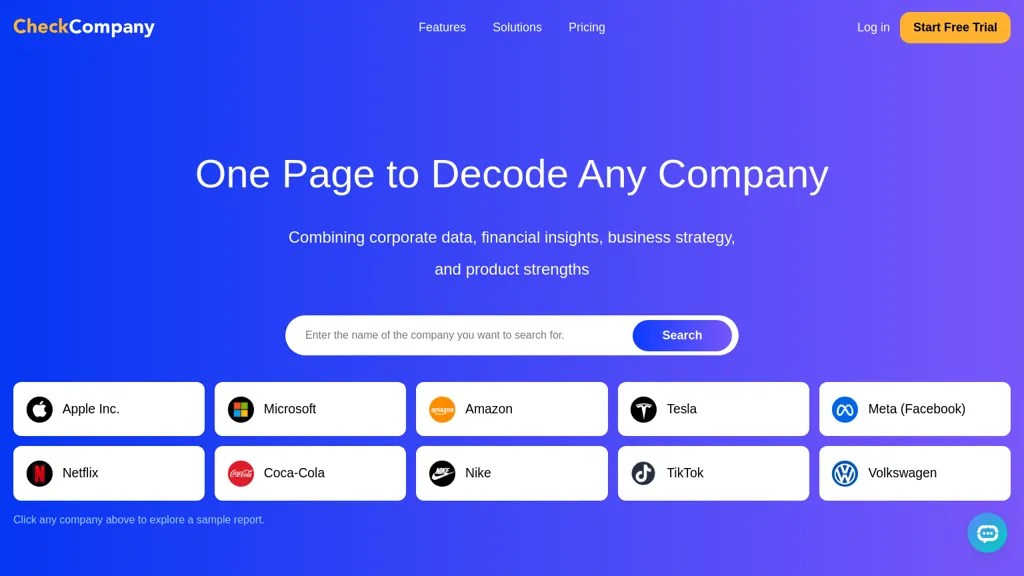 CheckCompany AI tool screenshot