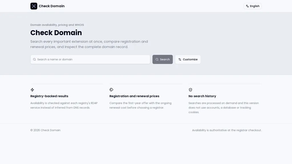 Check Domain screenshot