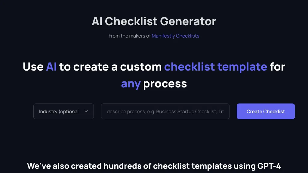 Checklistgenerator website