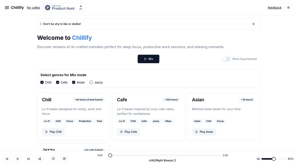 Chillify website