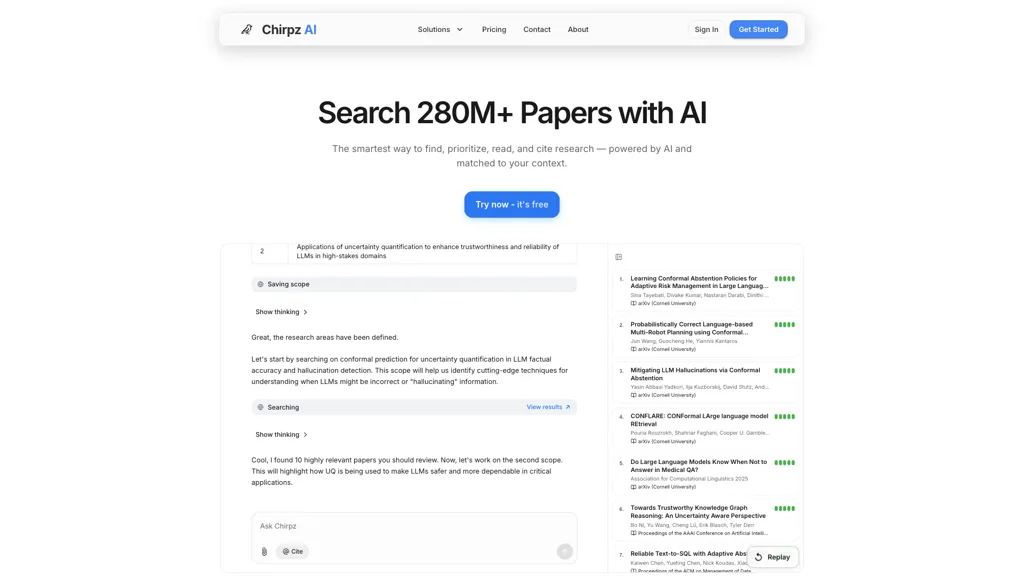 Chirpz AI tool screenshot