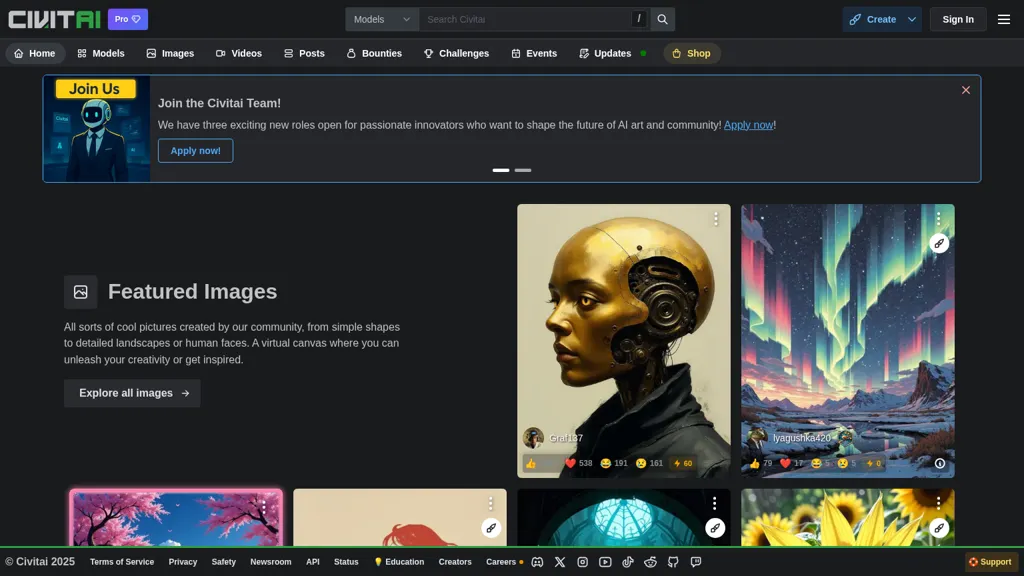 Civitai green AI tool screenshot