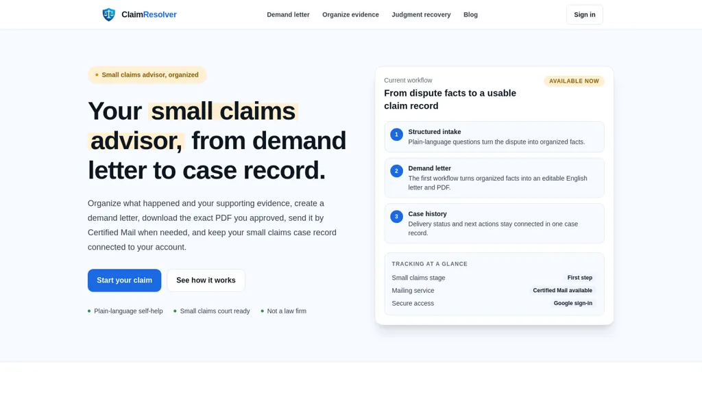 ClaimResolver AI screenshot