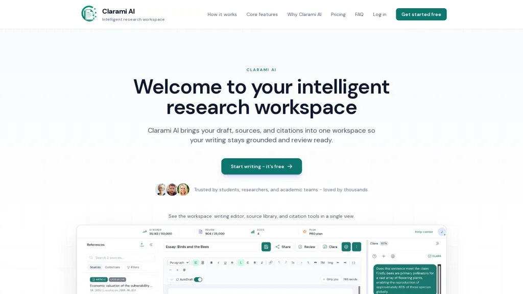 Clarami AI AI tool screenshot