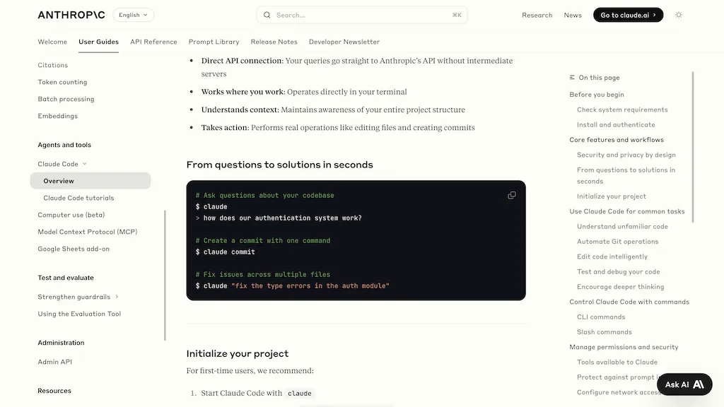 Claude Code website