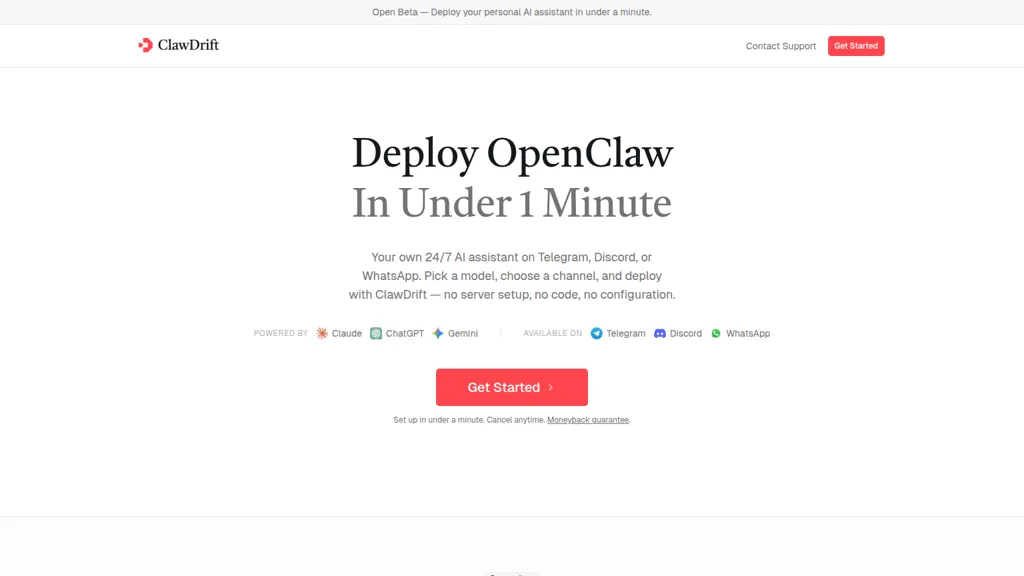 ClawDrift AI tool screenshot