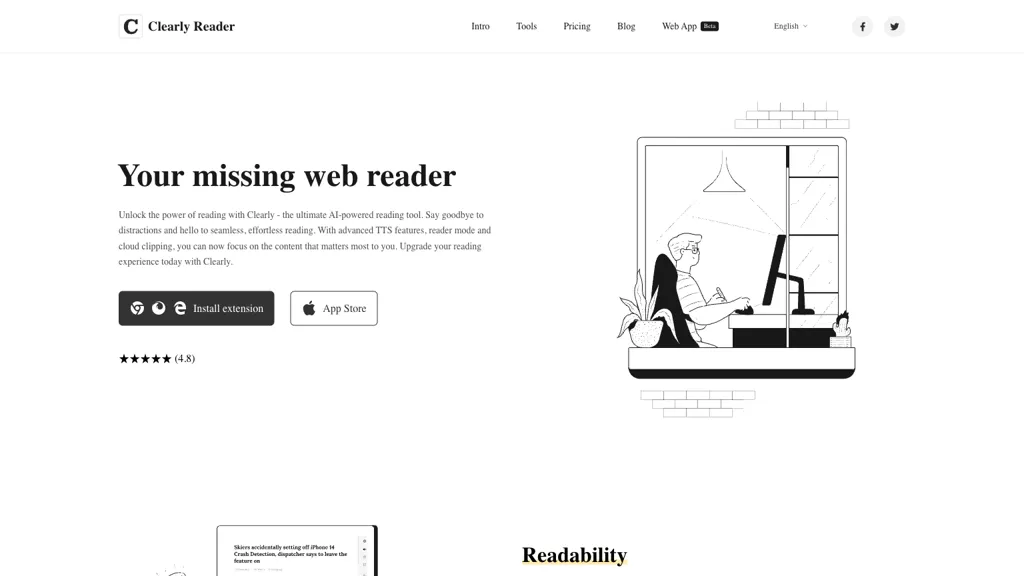 Clearly Reader website