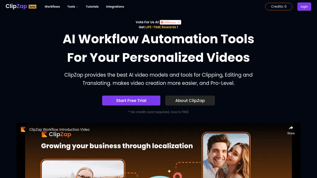 ClipZap AI website