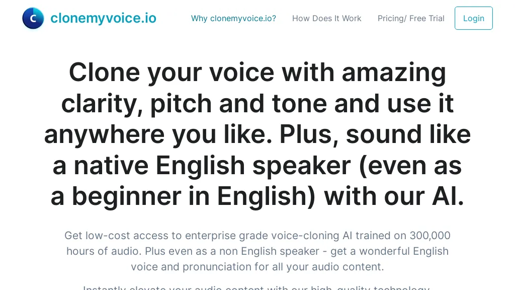 Clonemyvoice website