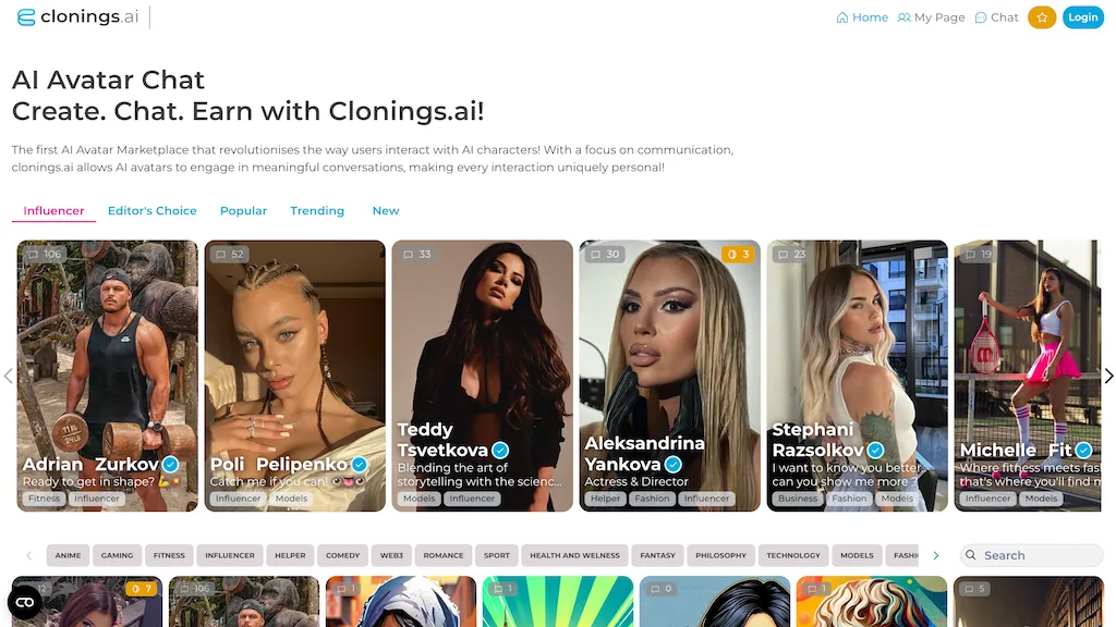 Clonings AI website