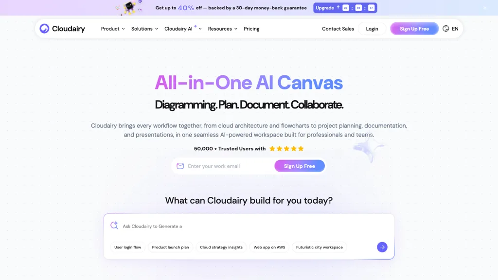 Cloudairy AI tool screenshot