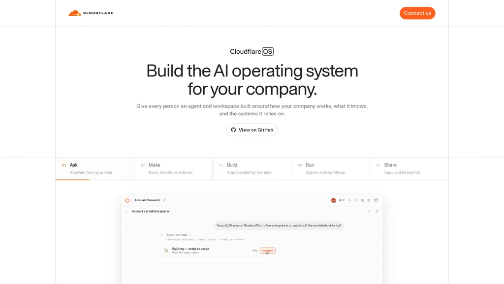 Cloudflare OS screenshot