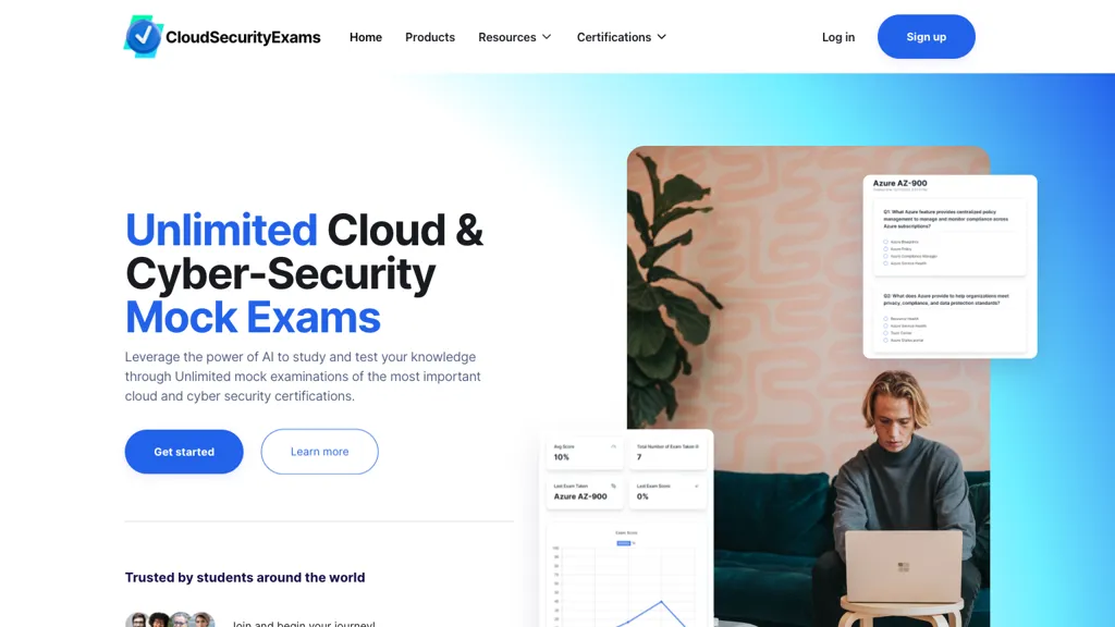 CloudSecurityExams website