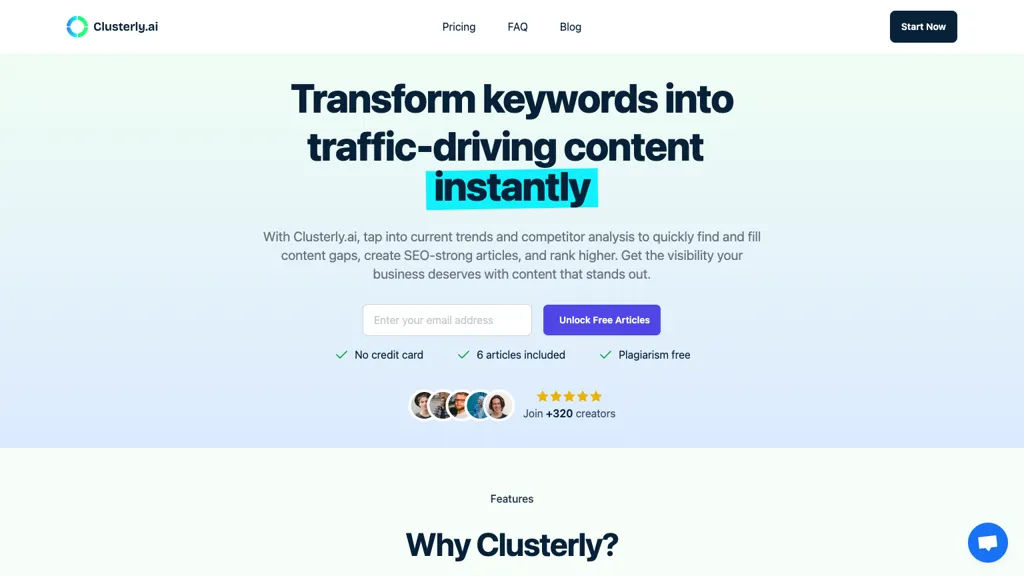 Clusterly.ai website