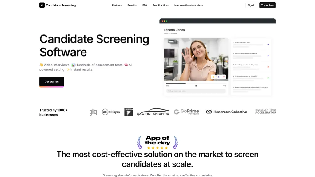 CNDTS Screening alternatives and competitors