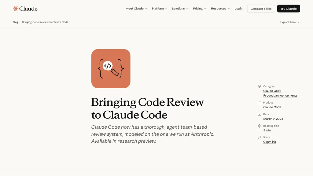 Code Review - Claude AI tool screenshot