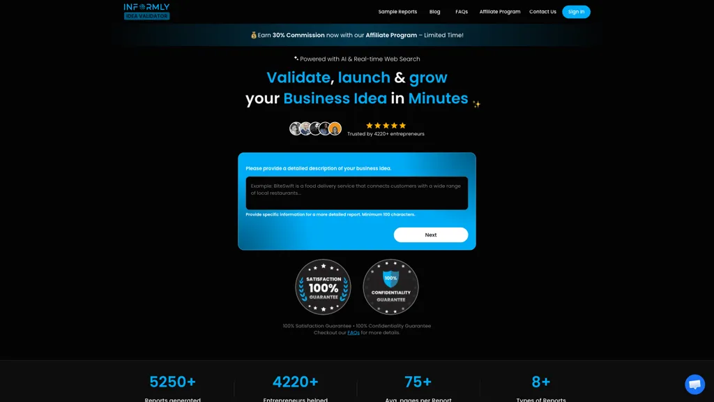 Informly Idea Validator AI tool screenshot