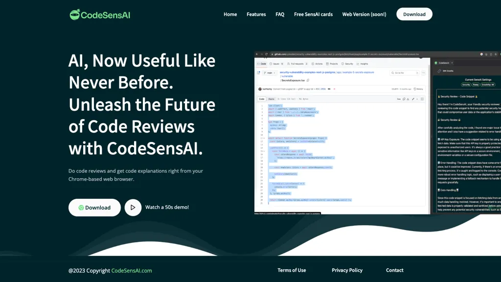 CodeSensAI website