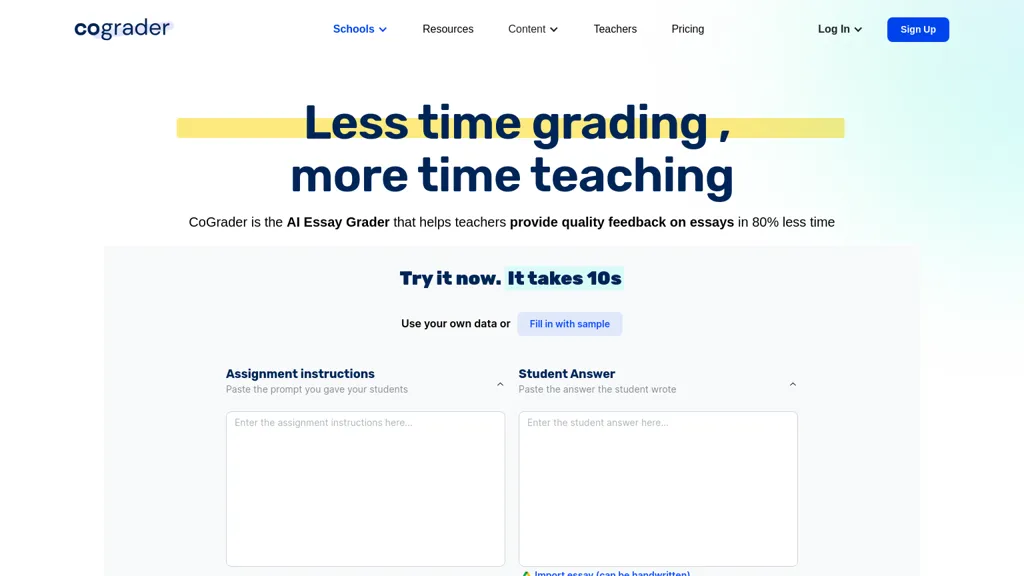 CoGrader website
