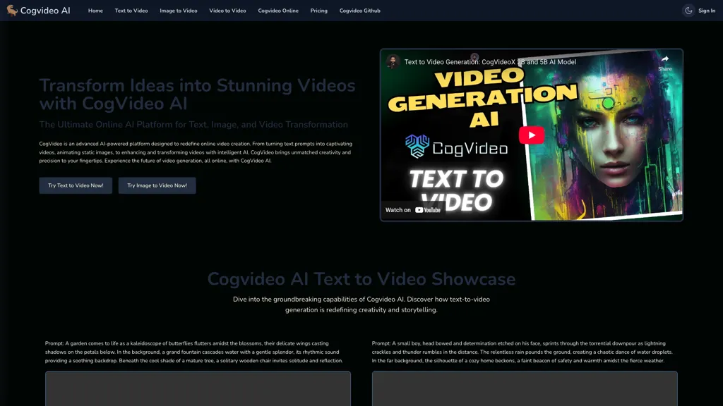 CogVideo AI AI tool screenshot