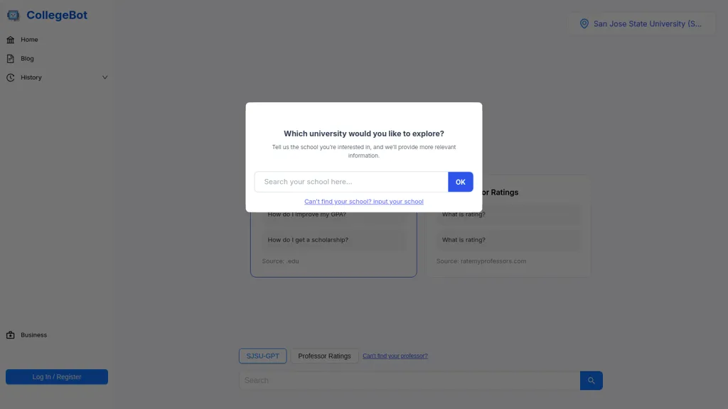 CollegeBot.AI website