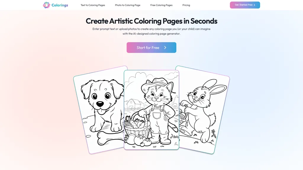 Colorings AI tool screenshot