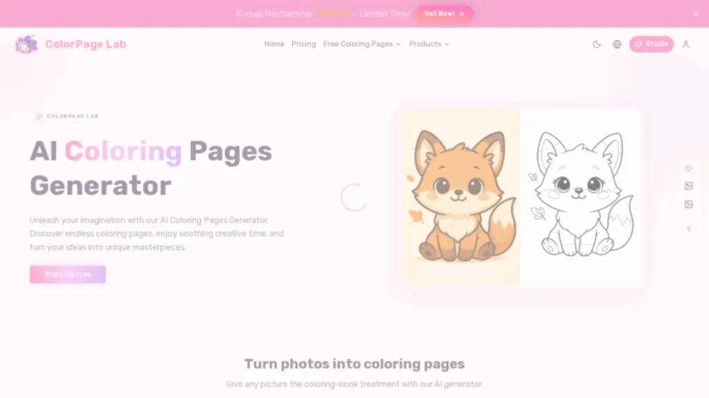 ColorPage Lab AI tool screenshot