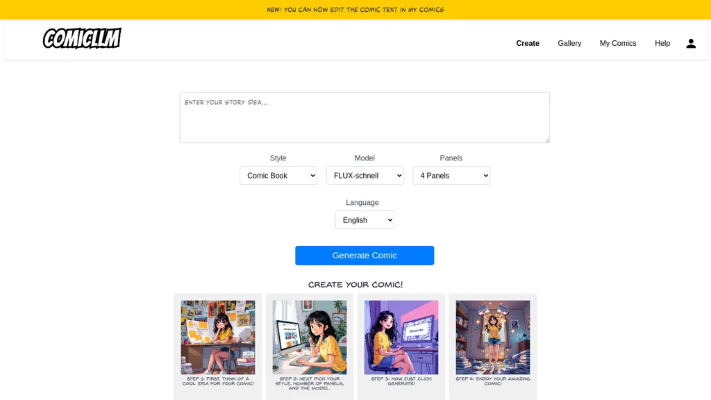 ComicLLM website