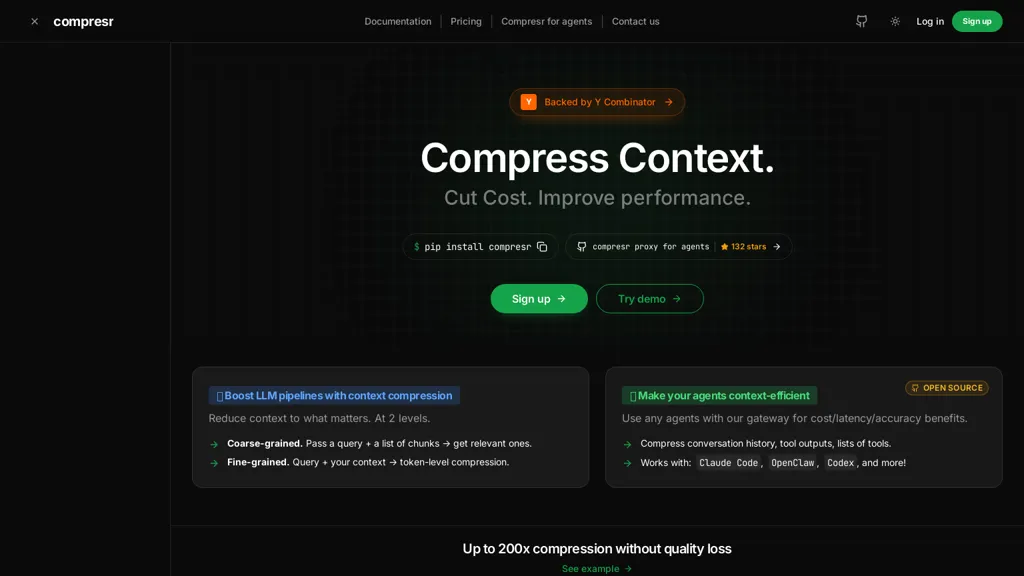 Compresr.ai AI tool screenshot