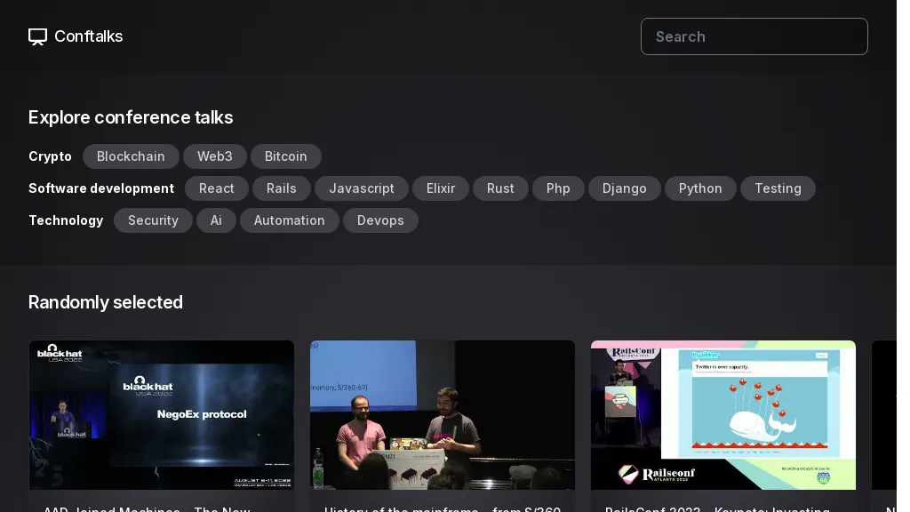 Conftalks website